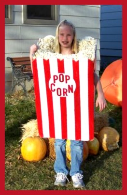 Box of Popcorn Homemade Costume for girls