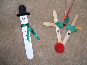 Craft Ideas Stars on Homemade Craft Stick Christmas Tree Decorations