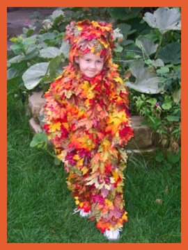 Homemade Halloween costume - A Pile of Autumn Leaves
