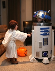R2-D2 and Princess Leia StarWars Movie Costumes